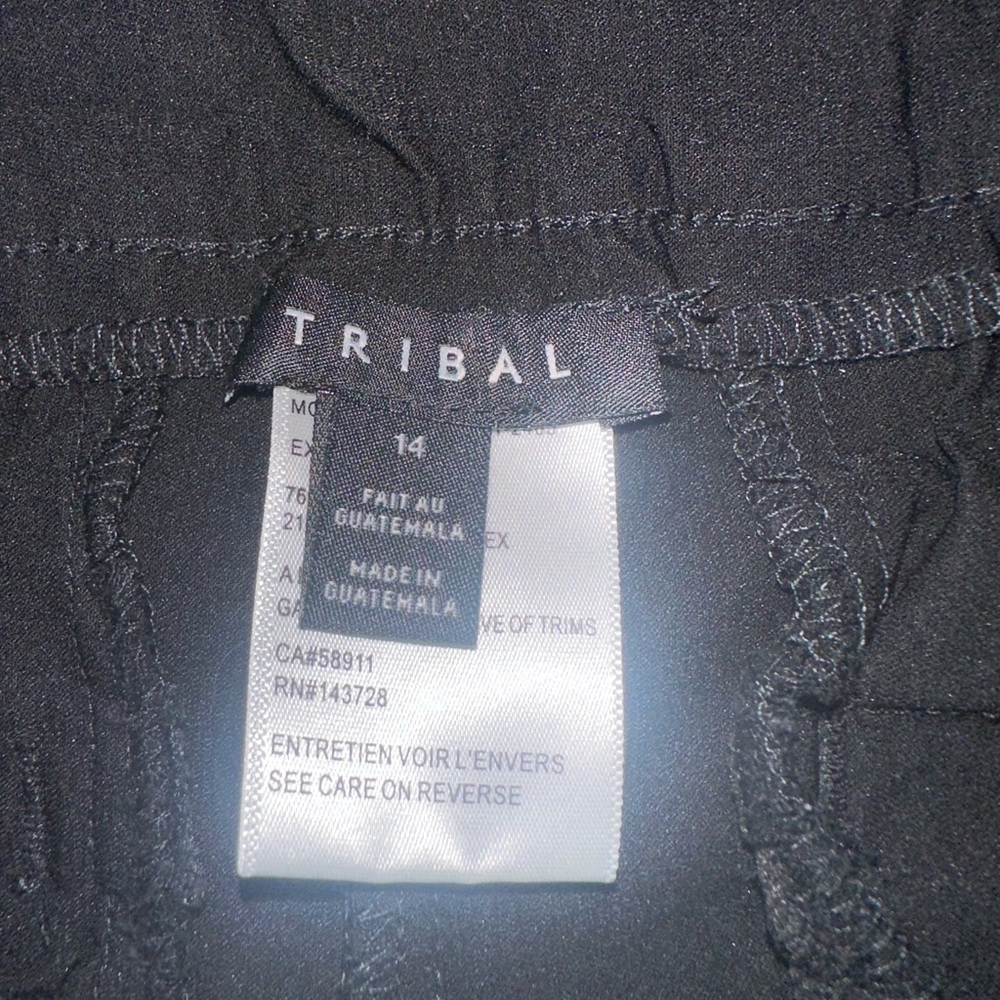 Tribal Black Pull-on Pants with cuffed ankle - Picture 9 of 10